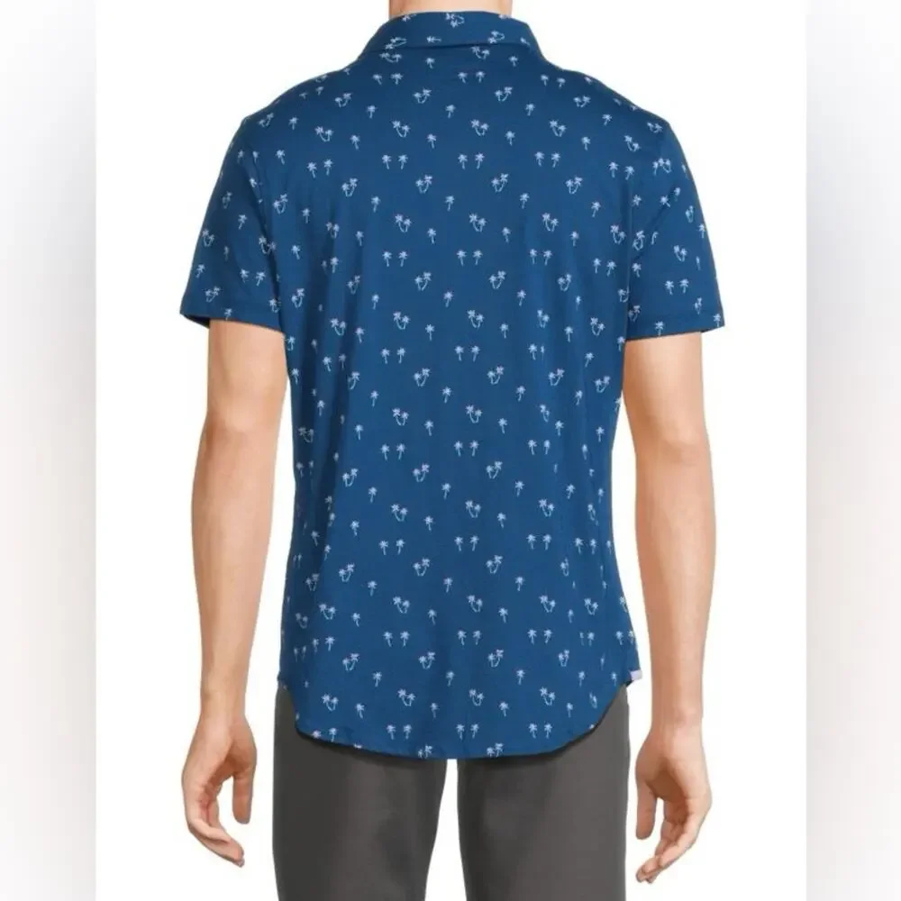 Bonobos Riviera Palm Print Button Down Shirt in blue Size XXL